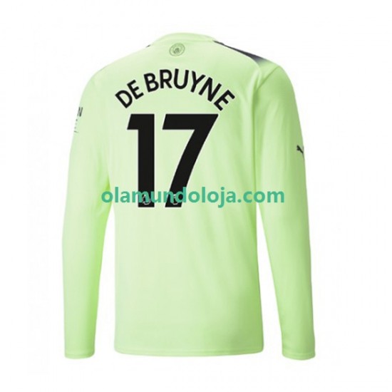 Camisola Manchester City De Bruyne 17 Homem Equipamento Terceiro 2022-2023 Manga Comprida